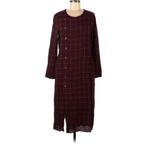 Sita Murt burgundy plaid midi dress 42‎